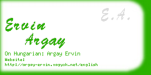 ervin argay business card